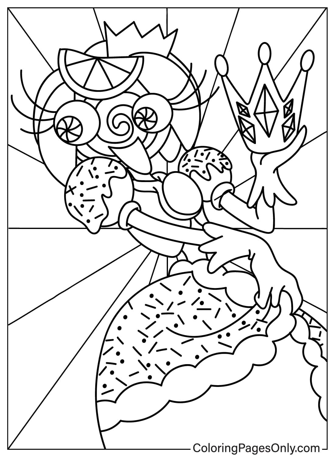 Princess Loolilalu with Crown Coloring Page for Kids from Princess Loolilalu
