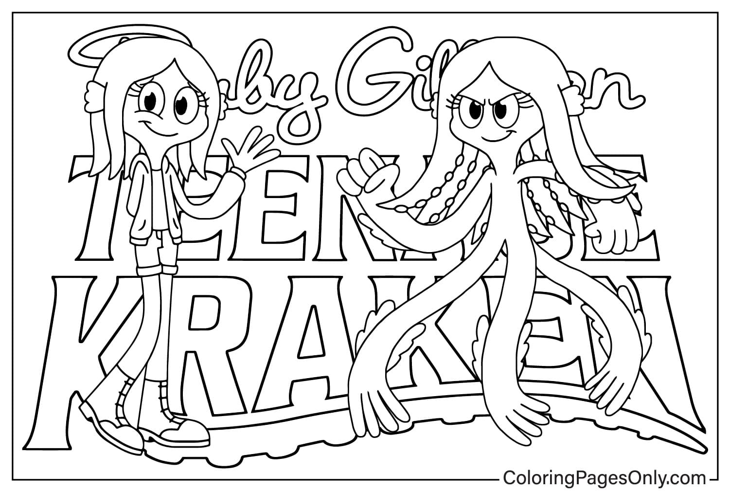 Página para colorir de Ruby Gillman Teenage Kraken para imprimir de Ruby Gillman Teenage Kraken