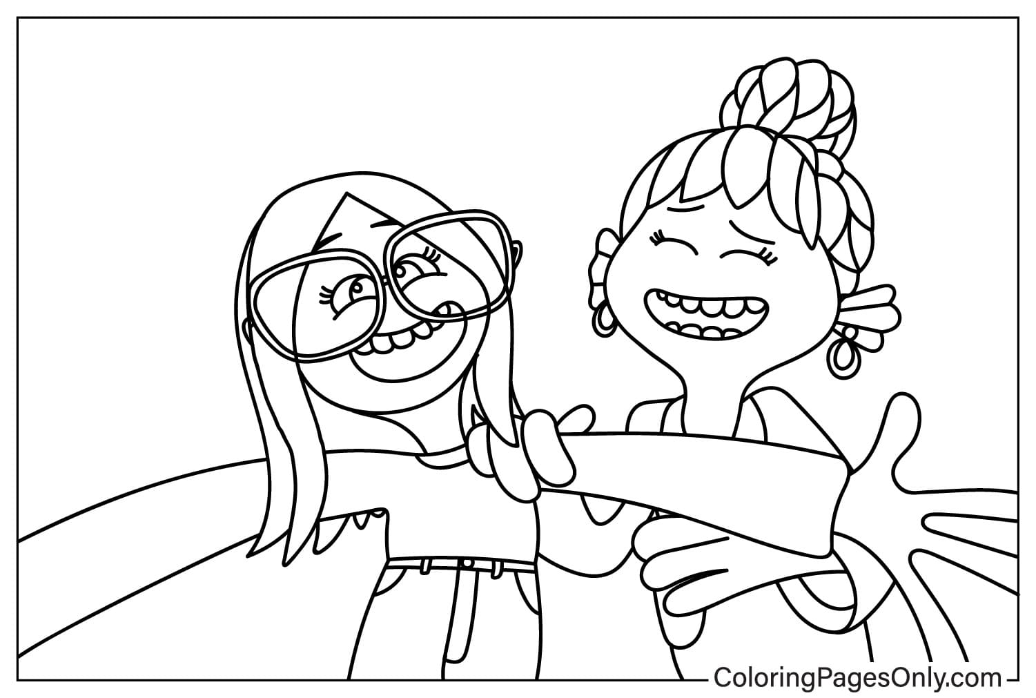 Folha para colorir Ruby e Agatha de Ruby Gillman Teenage Kraken