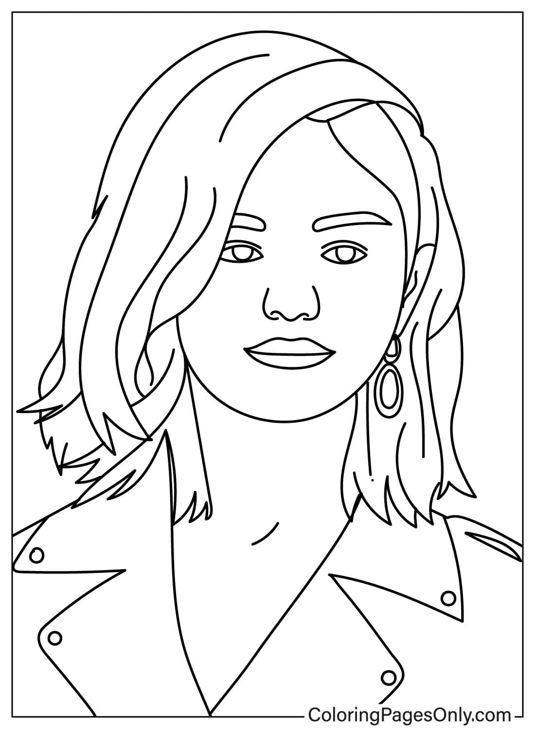 Selena Gomez Coloring Page for Adults from Selena Gomez