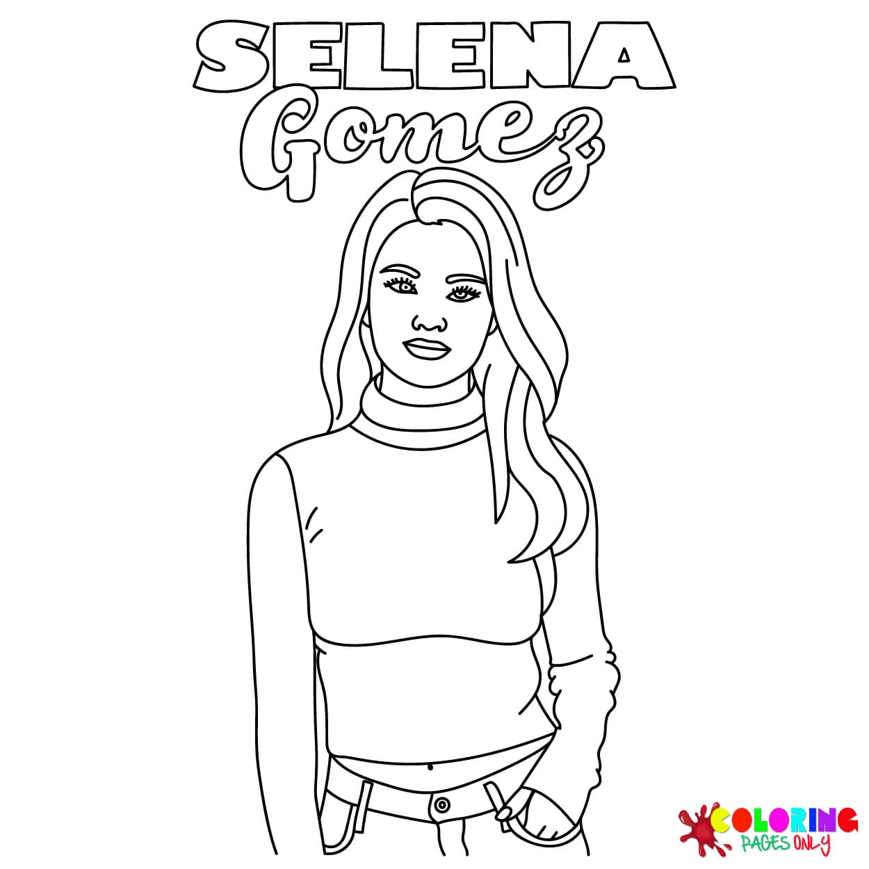 Selena gomez para colorear