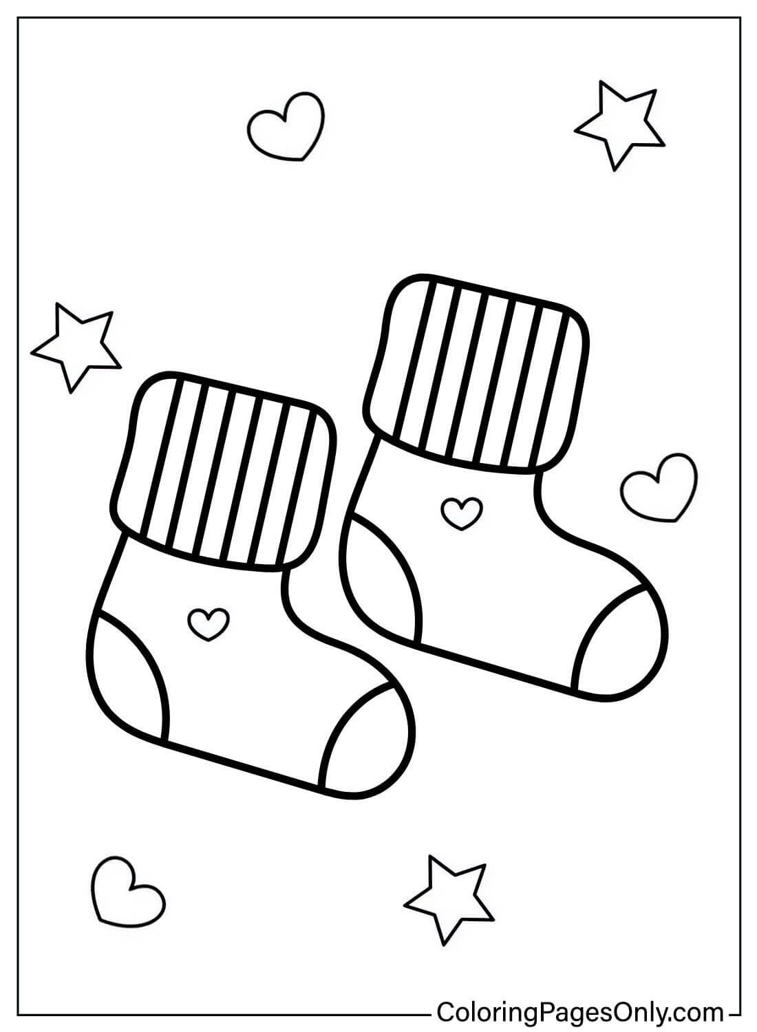 Socks Coloring Page For Kids from Socks