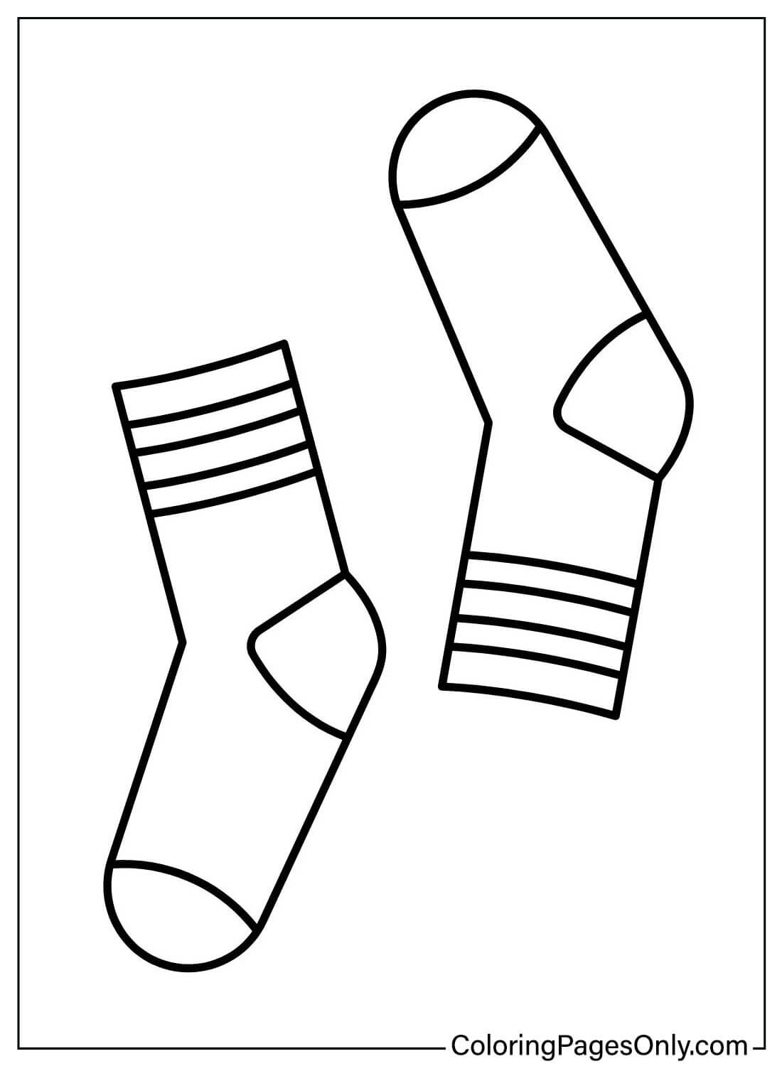 Feuilles de coloriage de chaussettes de chaussettes