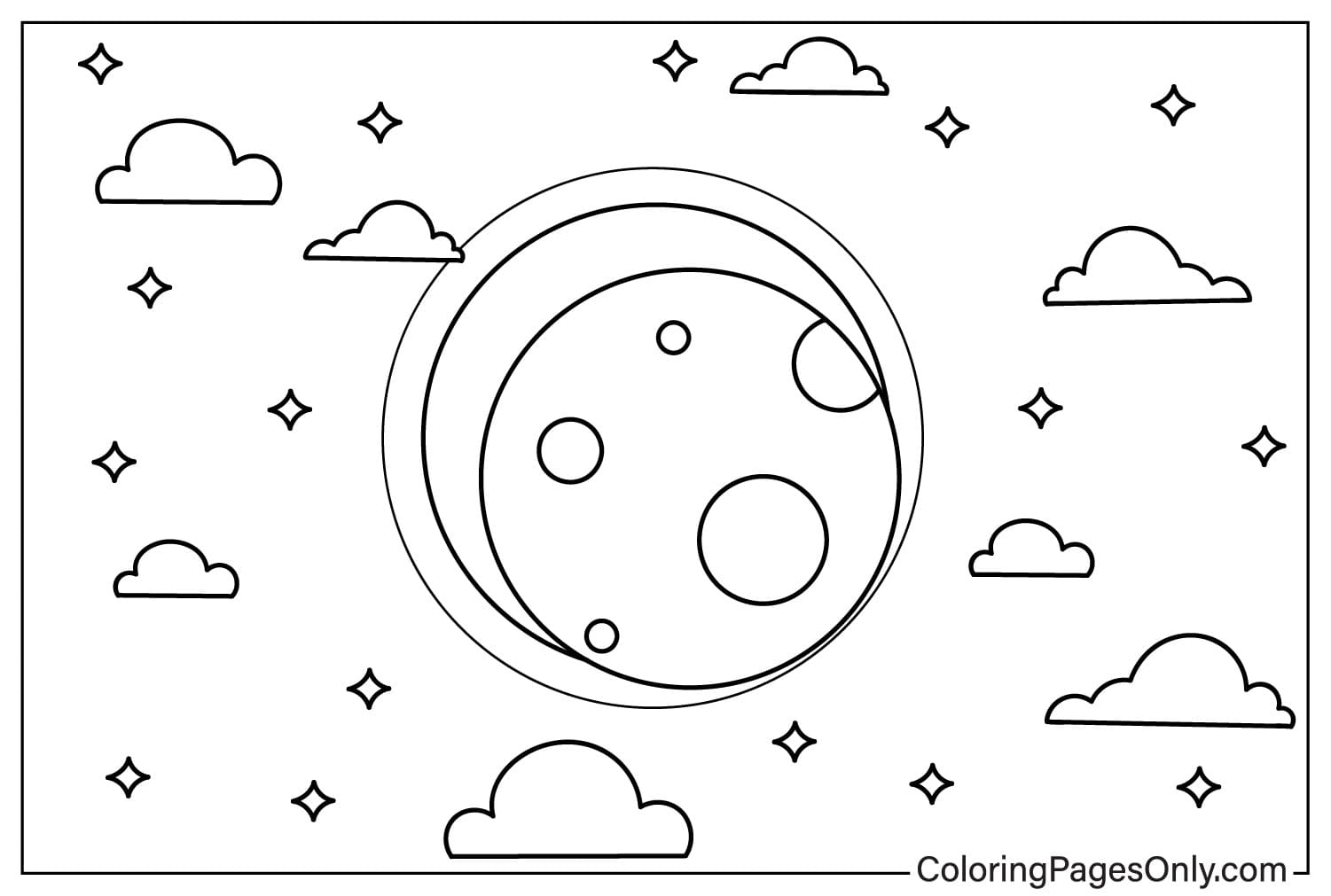 Solar Eclipse Coloring Page from Solar Eclipse