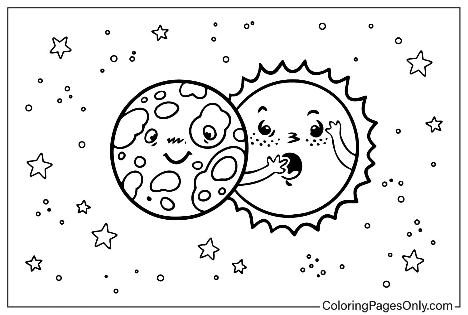 Solar Eclipse Simply Coloring Page from Solar Eclipse
