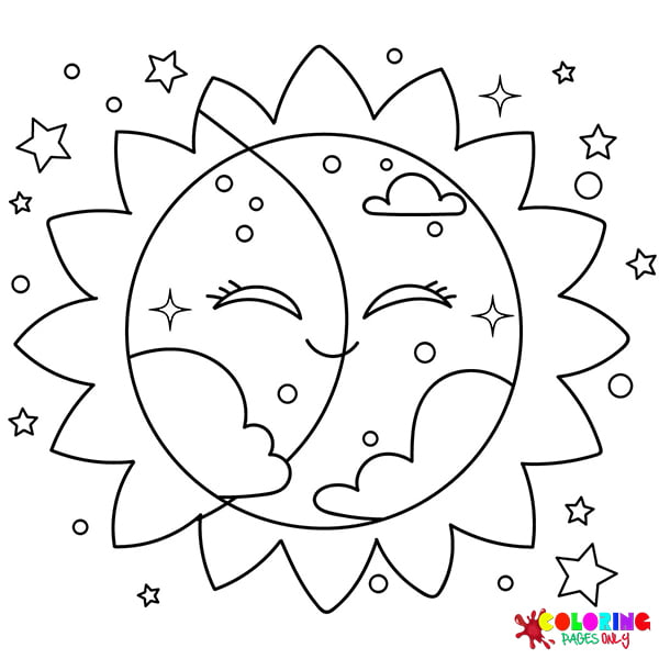 Solar Eclipse Coloring Pages