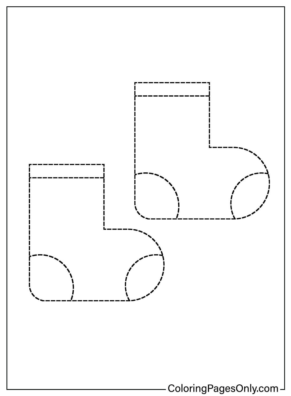Tracing Socks Coloring Page from Socks