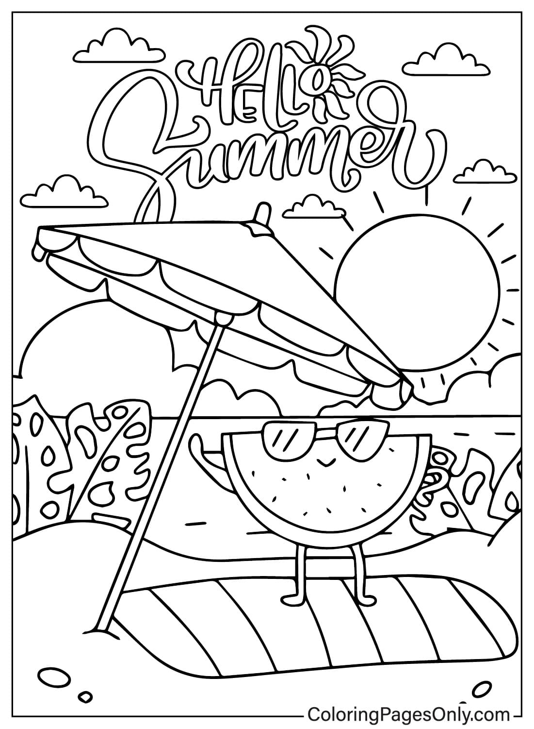 71 Watermelon Coloring Pages ColoringPagesOnly
