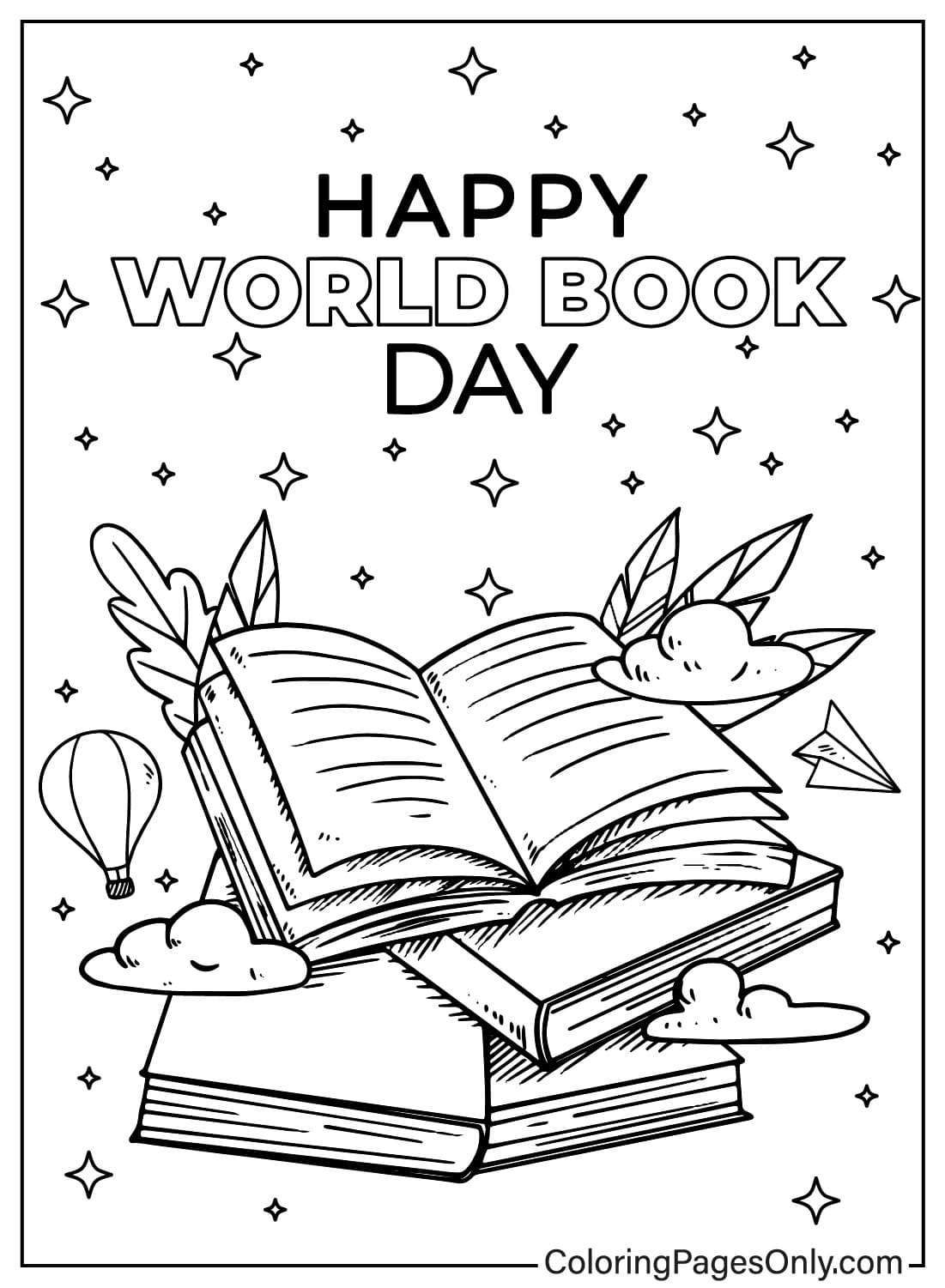 صفحات تلوين اليوم العالمي للكتاب للأطفال من اليوم العالمي للكتاب