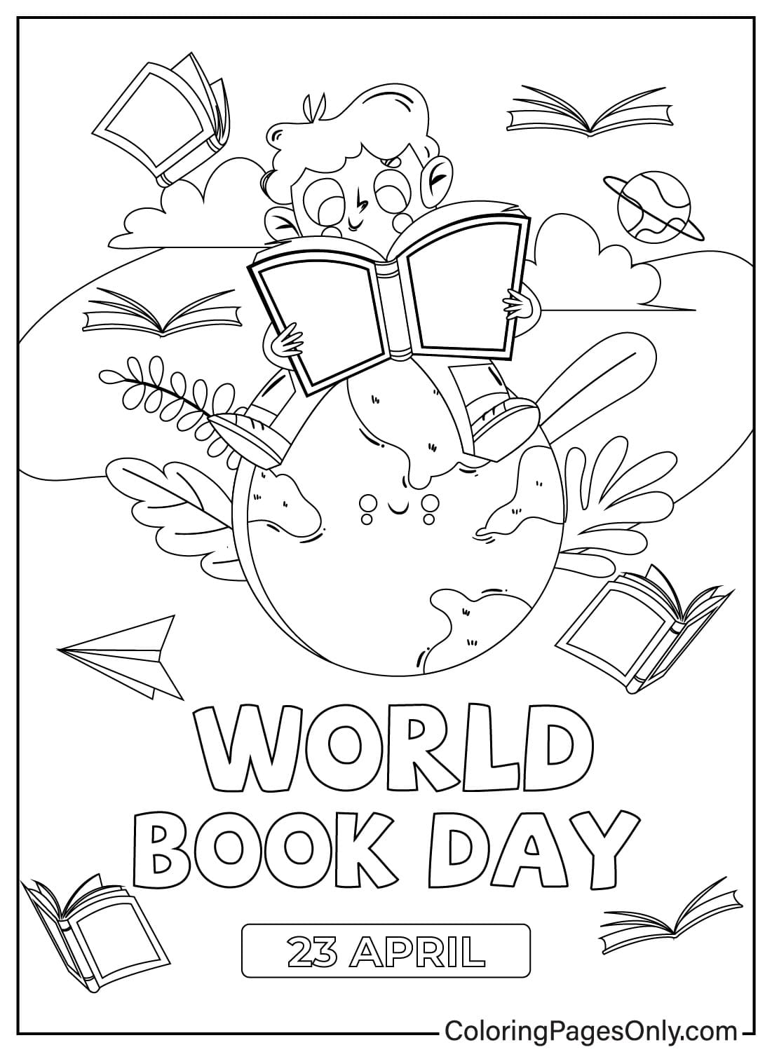 صفحات تلوين مجانية لليوم العالمي للكتاب للأطفال والكبار من اليوم العالمي للكتاب