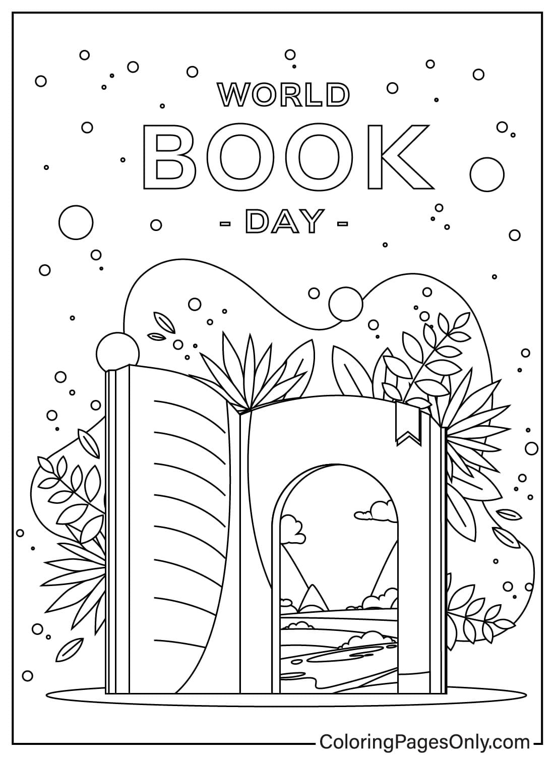 World Book Day Picture to Color from World Book Day