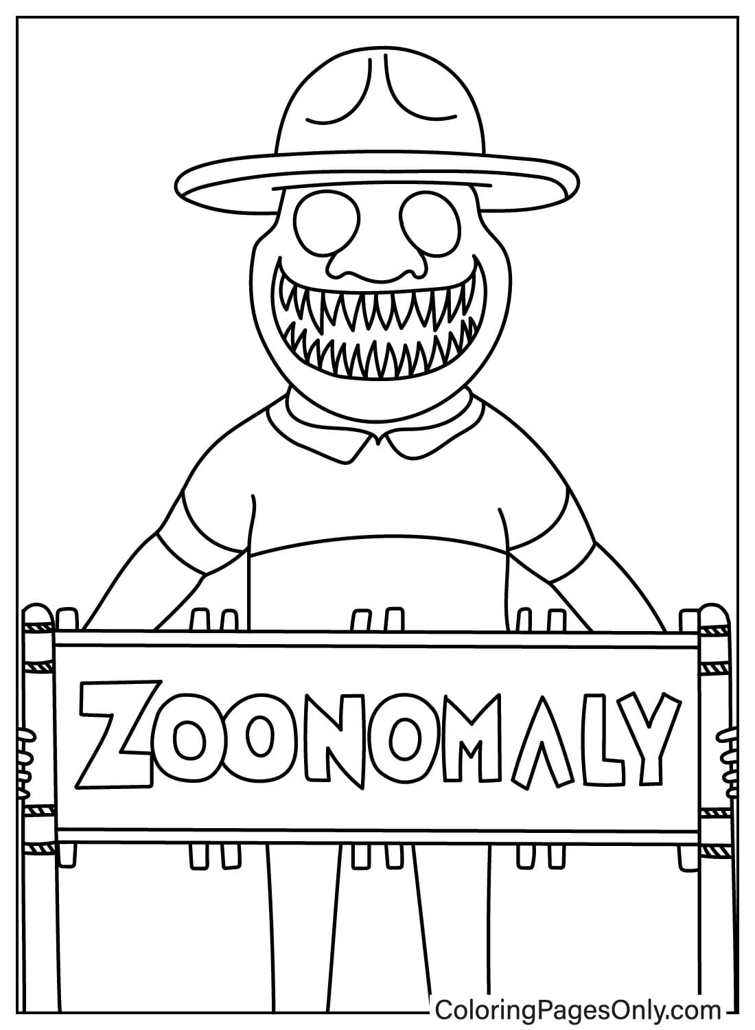 Folha para colorir de Zoonomaly de Zoonomaly