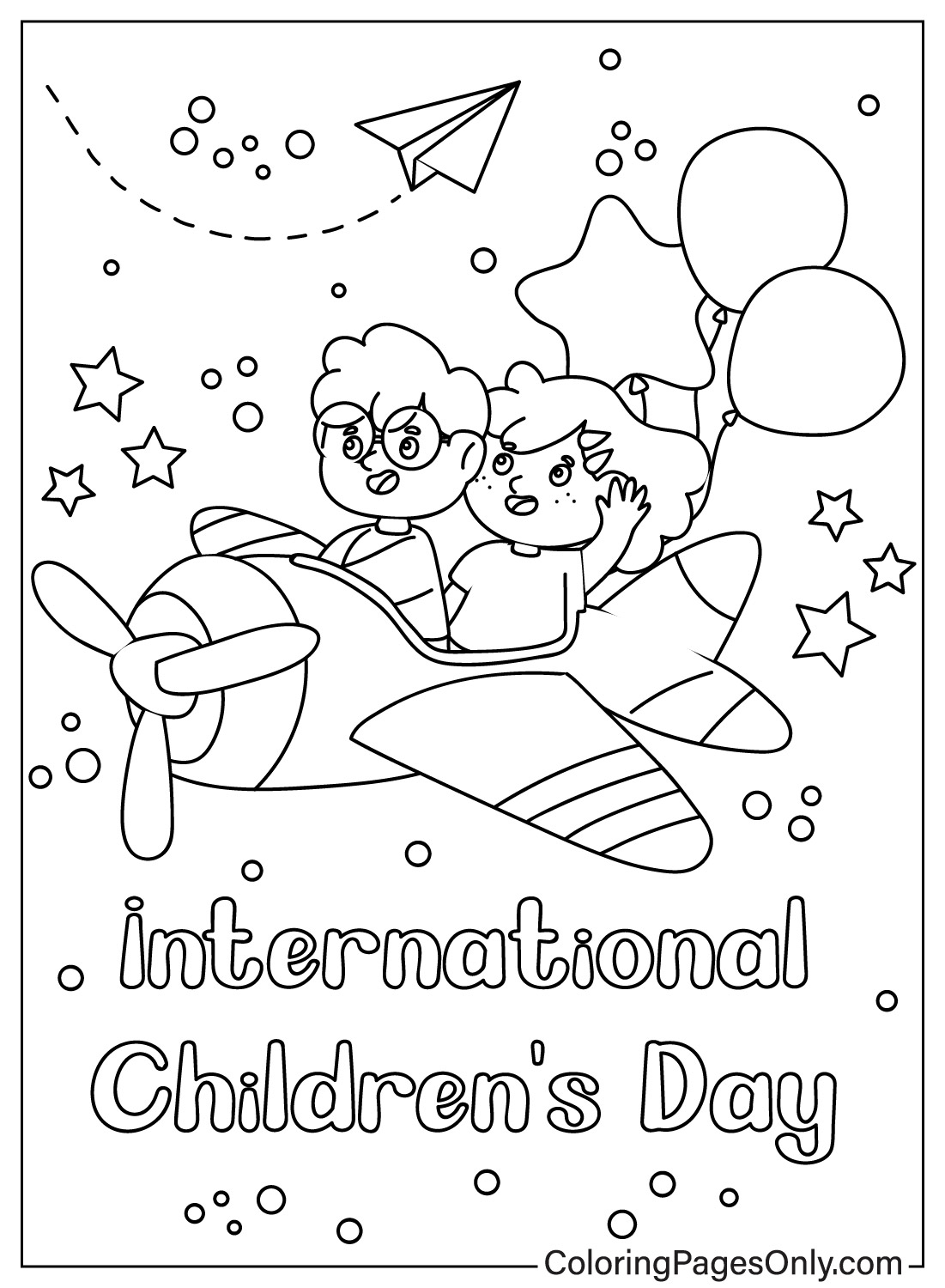 Boy Carrying Girl On Plane Free Printable Coloring Pages