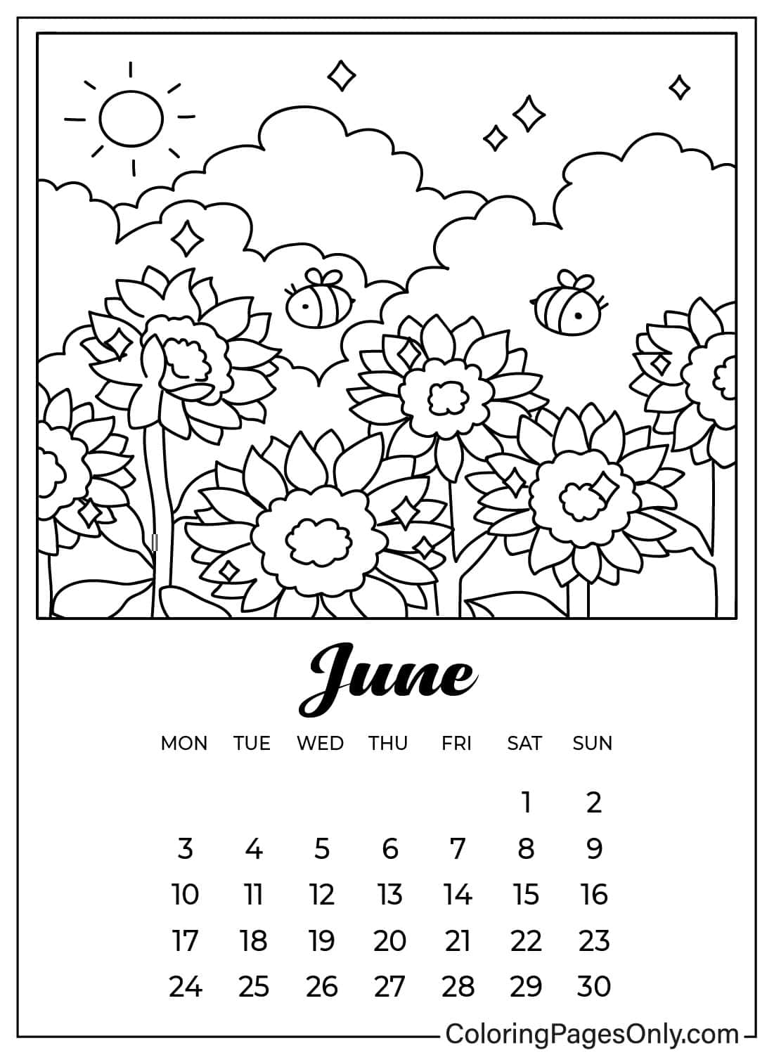 Kalender juni 2024 vanaf juni