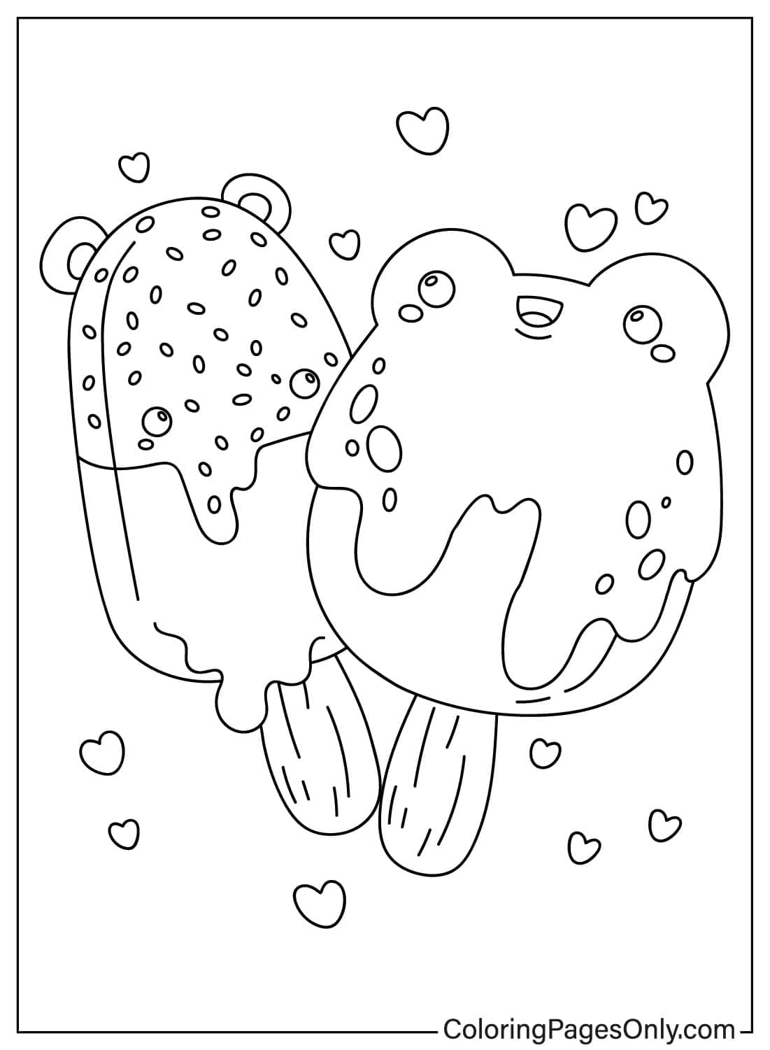 Cute Animal Shaped Ice Cream - Free Printable Coloring Pages