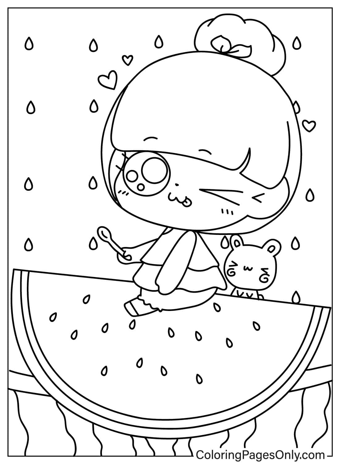 cute-baby-girl-and-giant-watermelon-slice-free-printable-coloring-pages