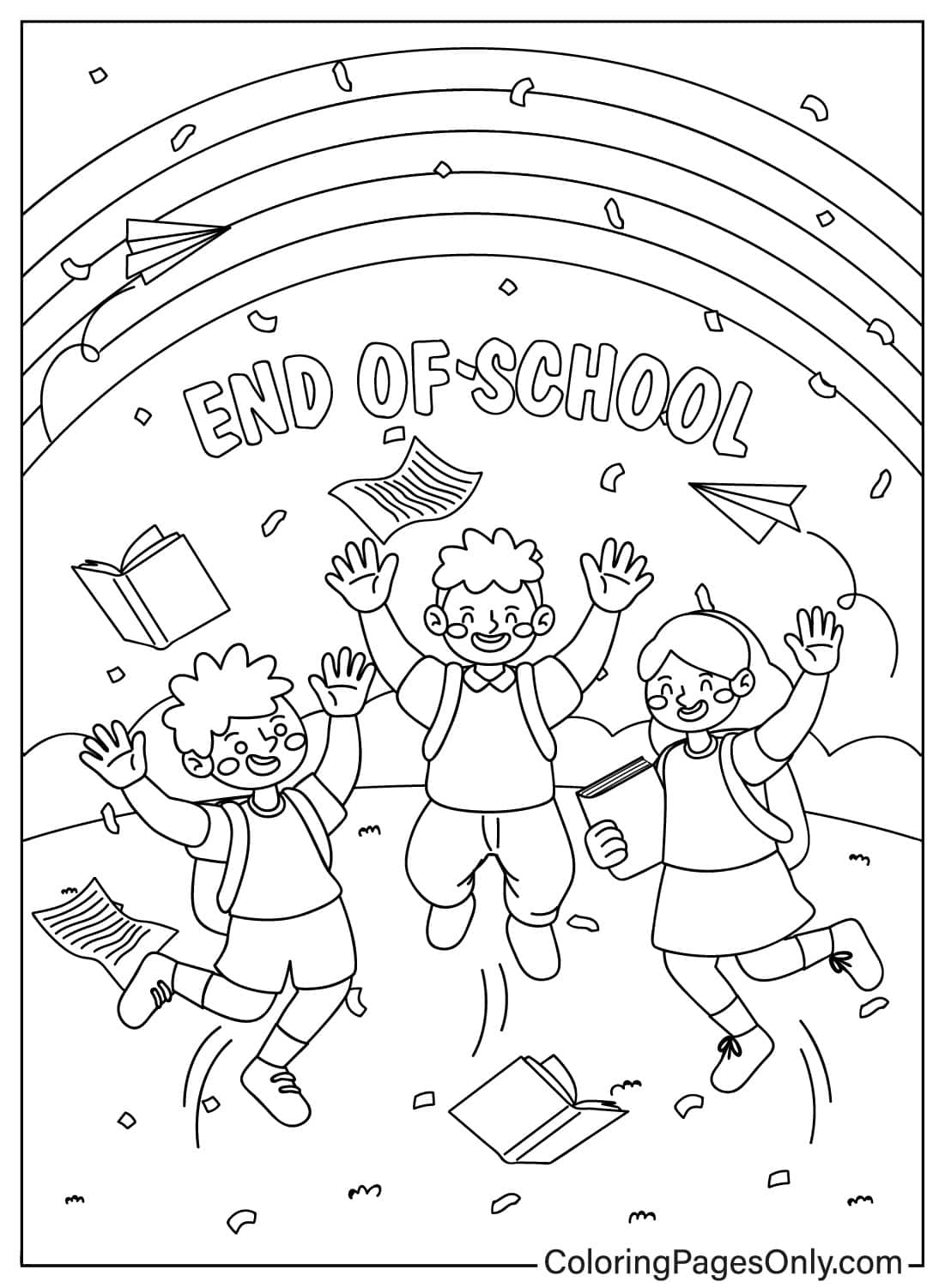 End Of School Coloring Pages Free Printable PDF JPG PNG Online