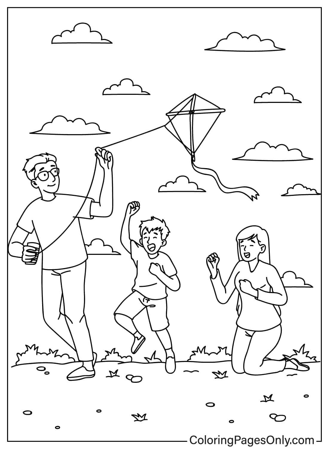 Family Flying Kites Together from Kite