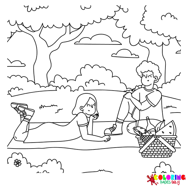Picnic Coloring Pages