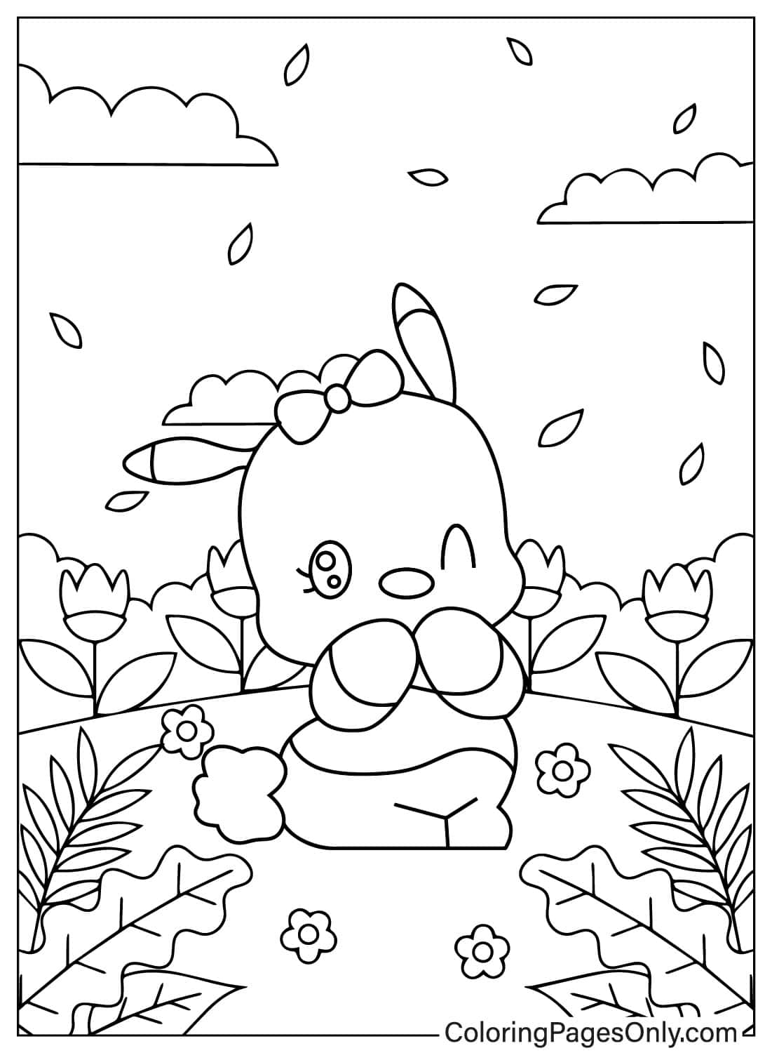 Pochammi on Flower Hill - Free Printable Coloring Pages