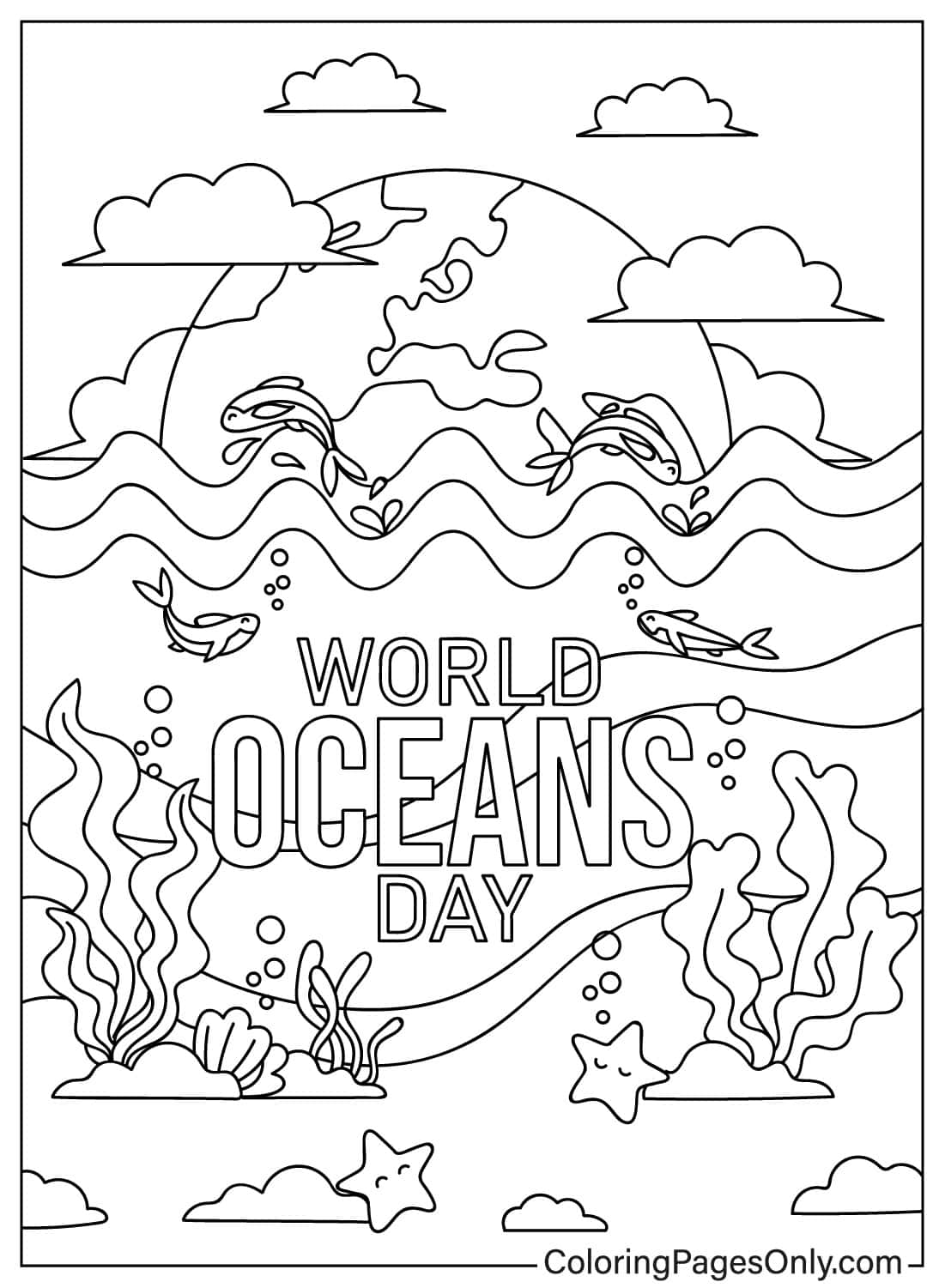 Coloring Page Of The World Map