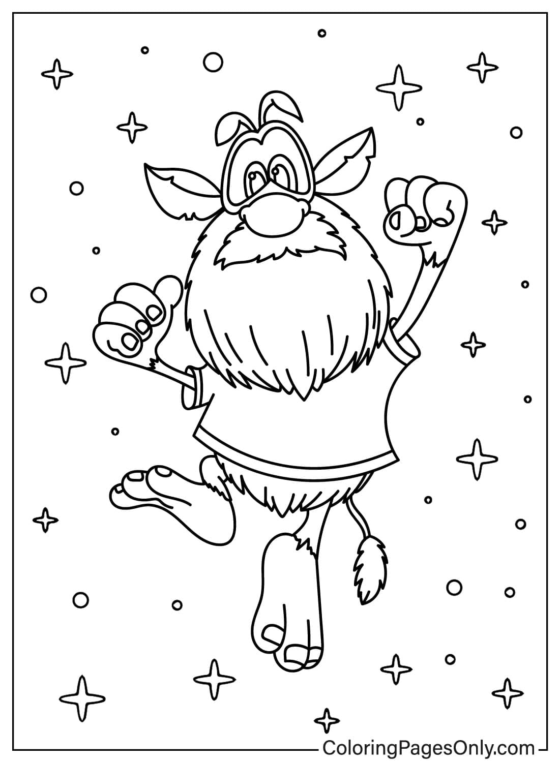 Booba Is Jumping Free Printable Coloring Pages