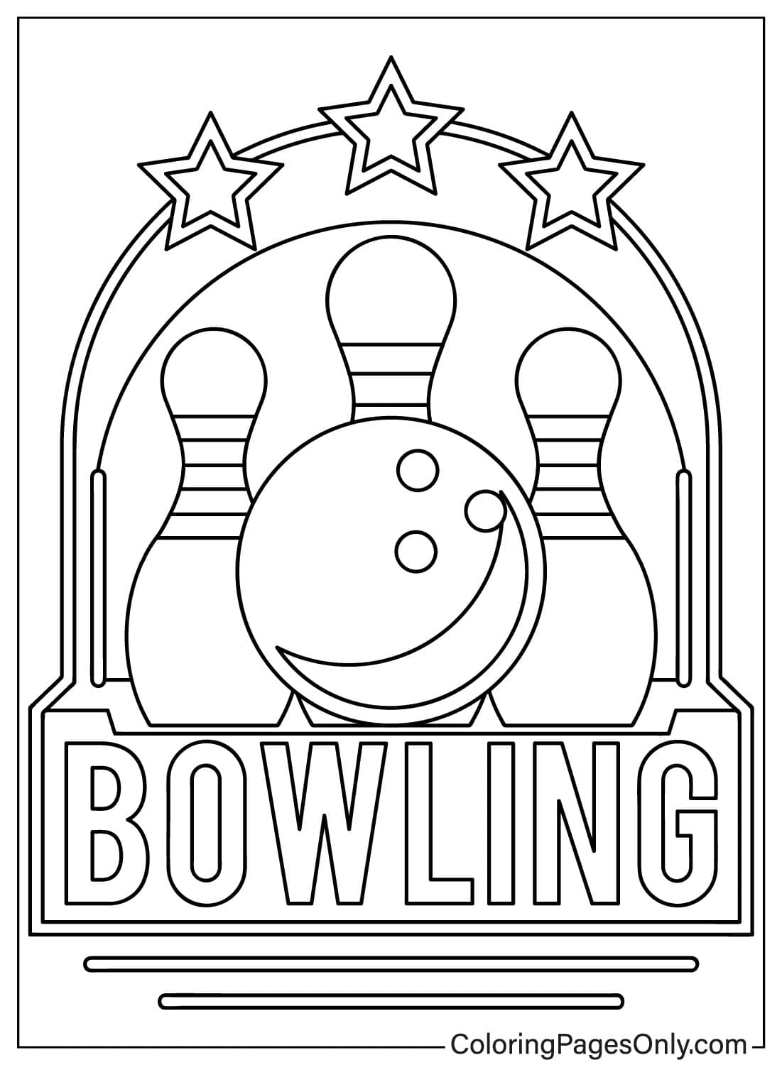 Bowling Banner Free Printable Coloring Pages