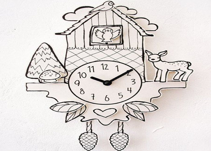 Clock coloring pages craft 2