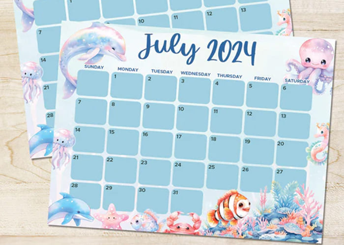 Creating a July Calendar poshpark net