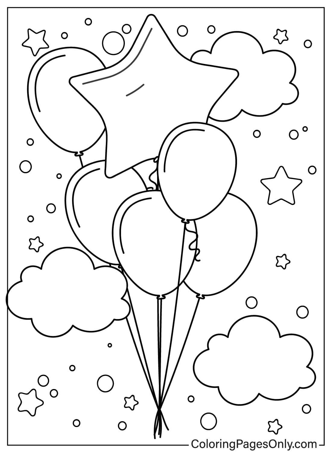 Globos lindos y coloridos - Dibujos para colorear imprimir gratis