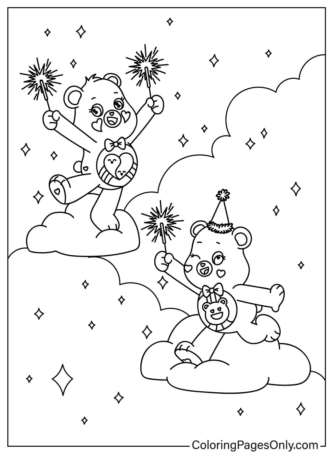 Friends Forever Bear And Good Vibes Bear - Free Printable Coloring Pages