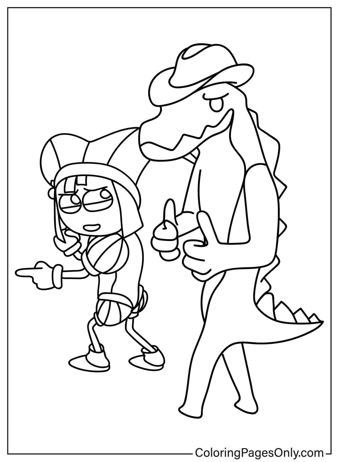 Gummigoo And Pomni Free Printable Coloring Pages