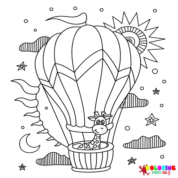 Hot Air Balloon Coloring Pages