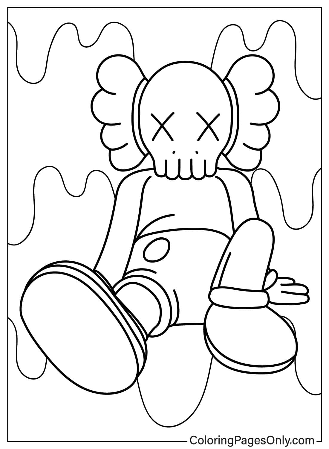 KAWS Companion Outline - Free Printable Coloring Pages