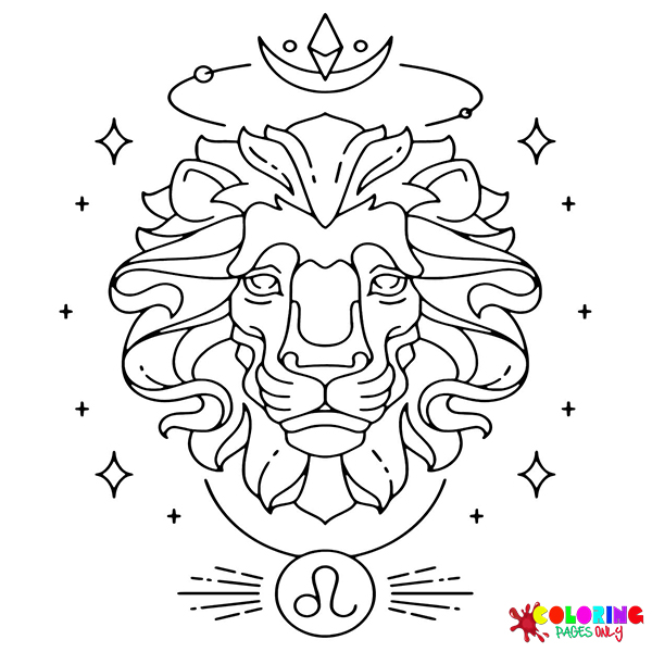 Leo Zodiac Sign Coloring Pages