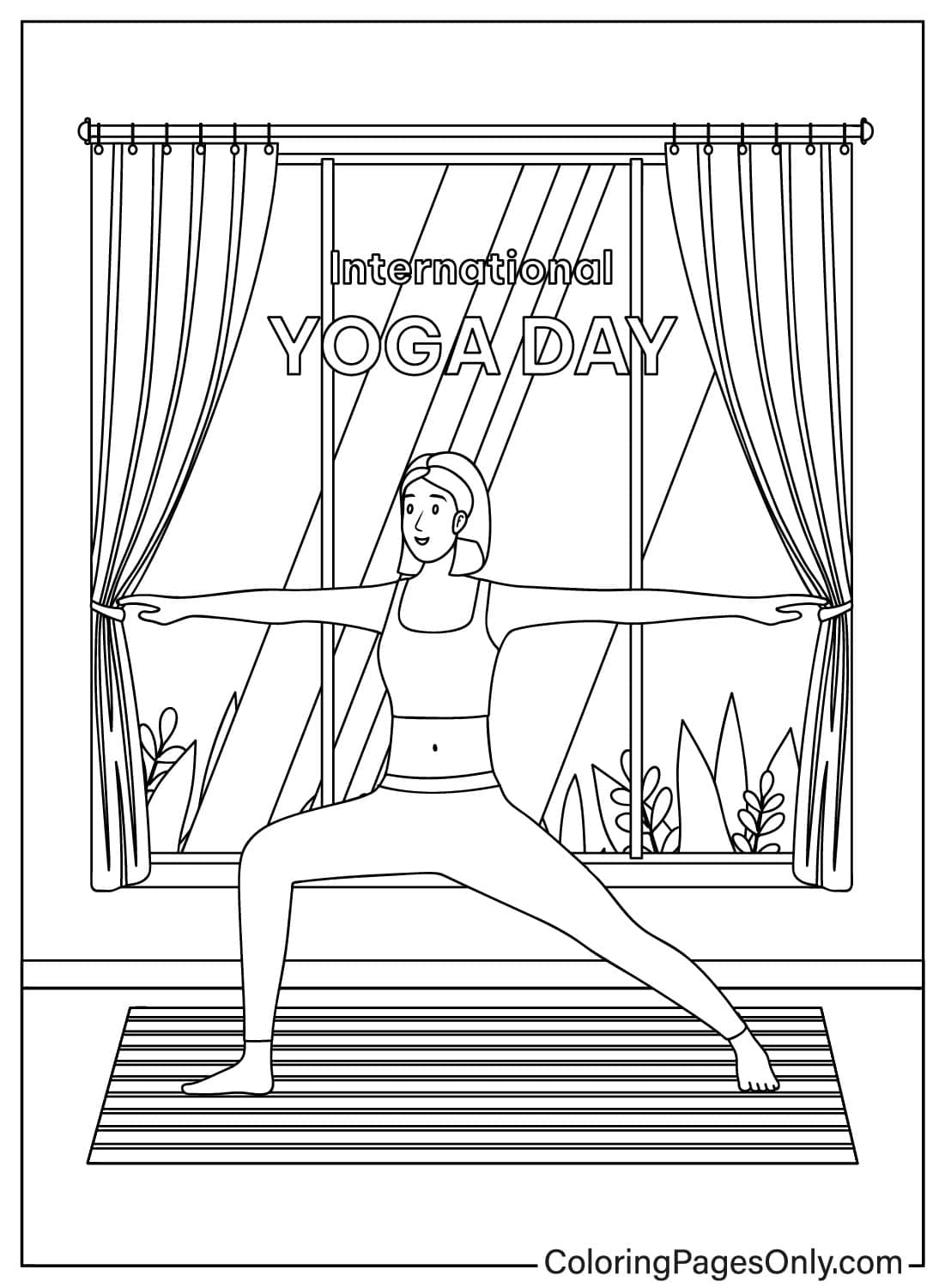 Practice Yoga At Home Free Printable Coloring Pages