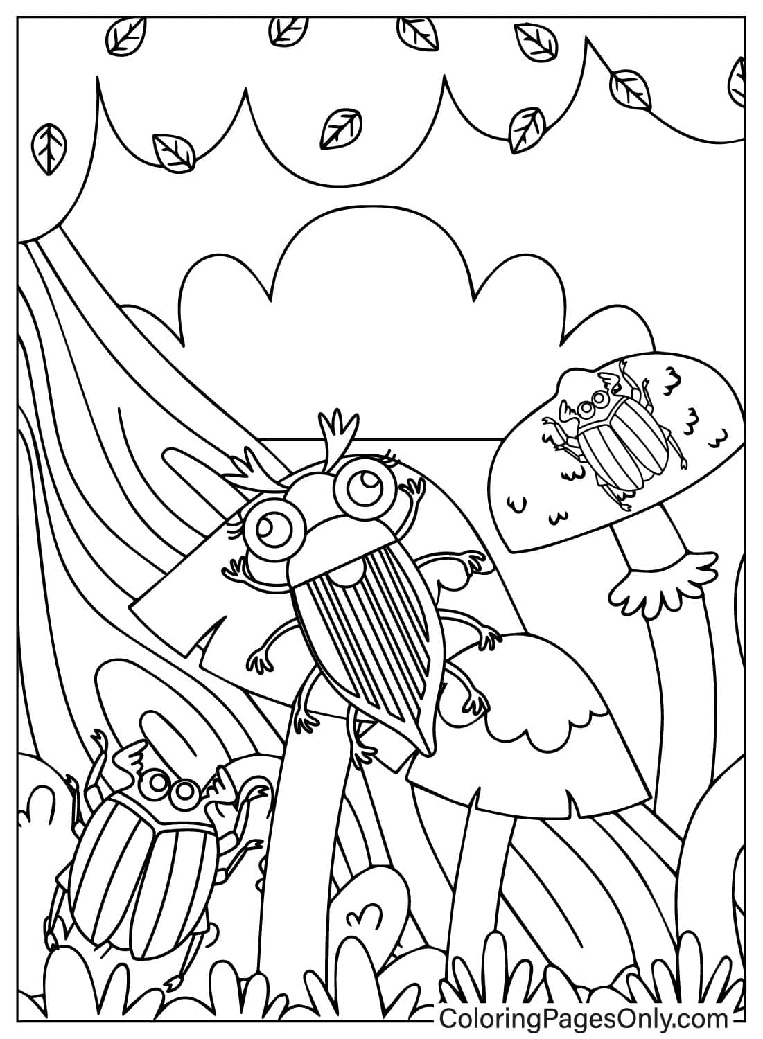 Scarabs And Stink Bugs - Free Printable Coloring Pages