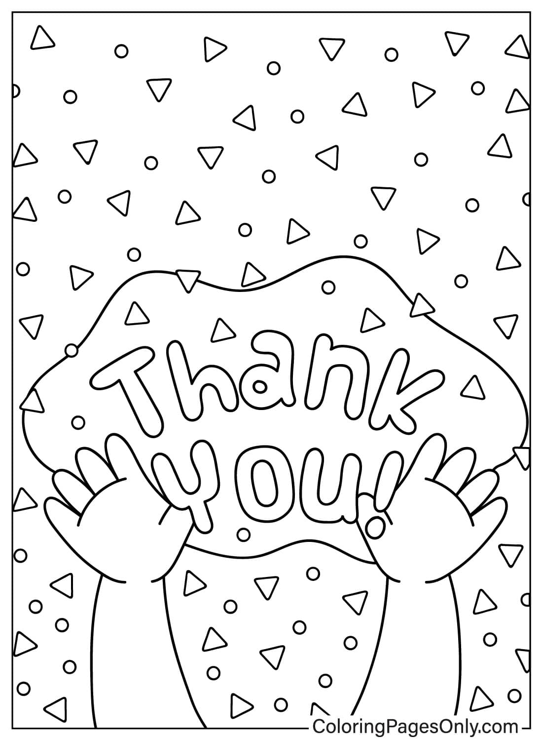 Thank You Cute Free Printable Coloring Pages