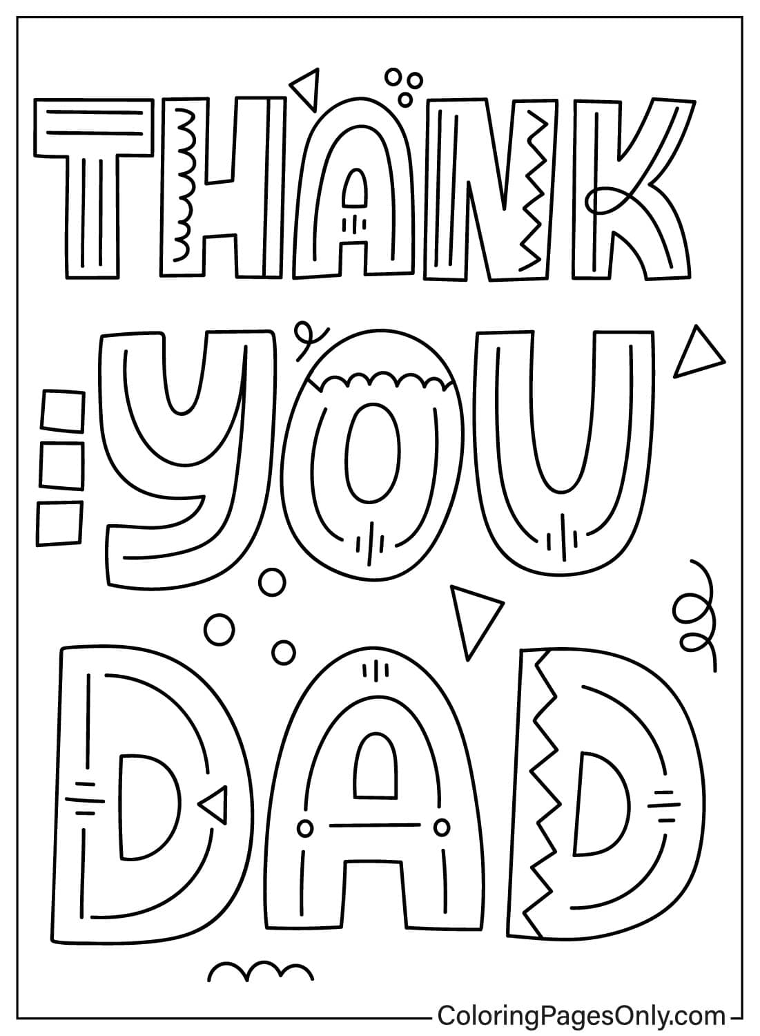 Thank You Dad Free Printable Coloring Pages