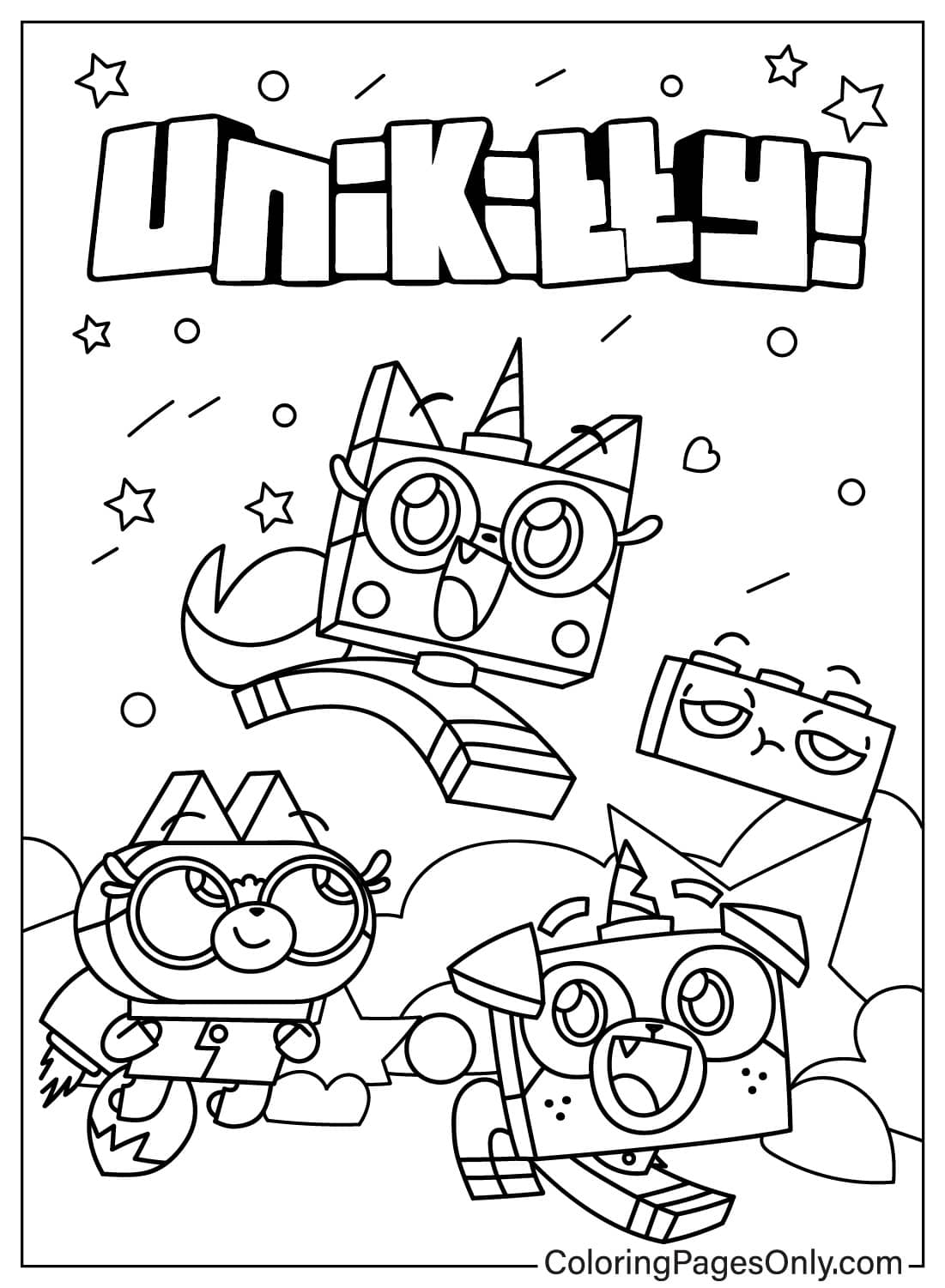 Unikitty Cartoon - Free Printable Coloring Pages