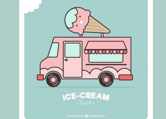 ice cream truck flashcard