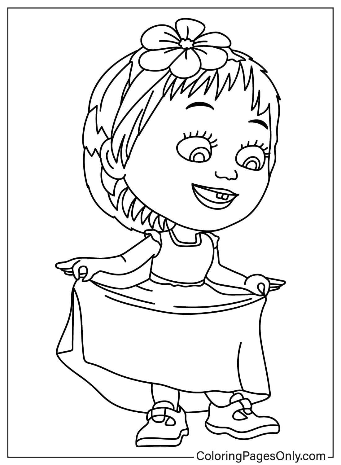 A Cute Masha - Free Printable Coloring Pages