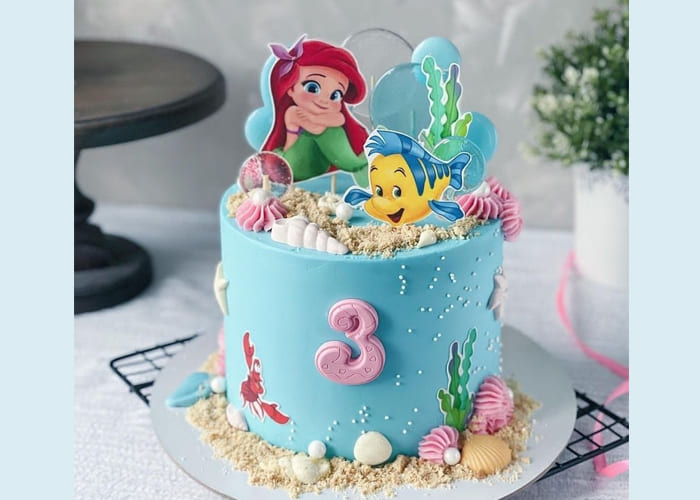 Creating Birthday Cake Decorations with ariel coloring pages