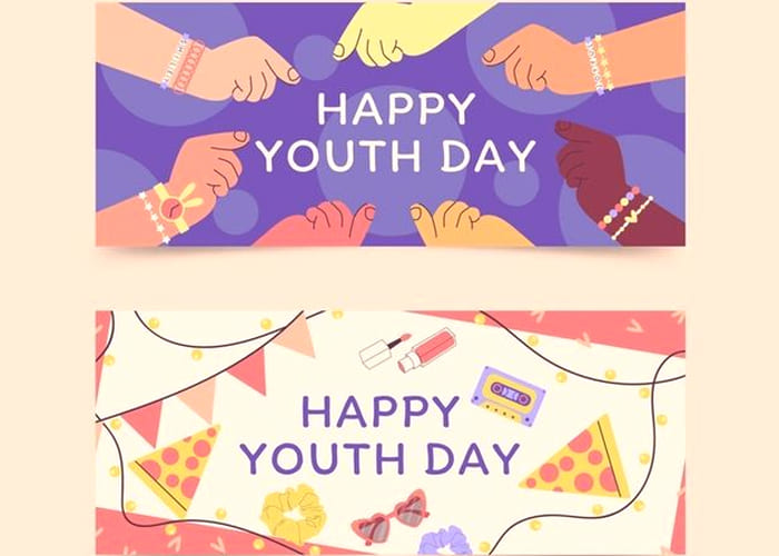 Creating Decorative Banners from International Youth Day coloring pages