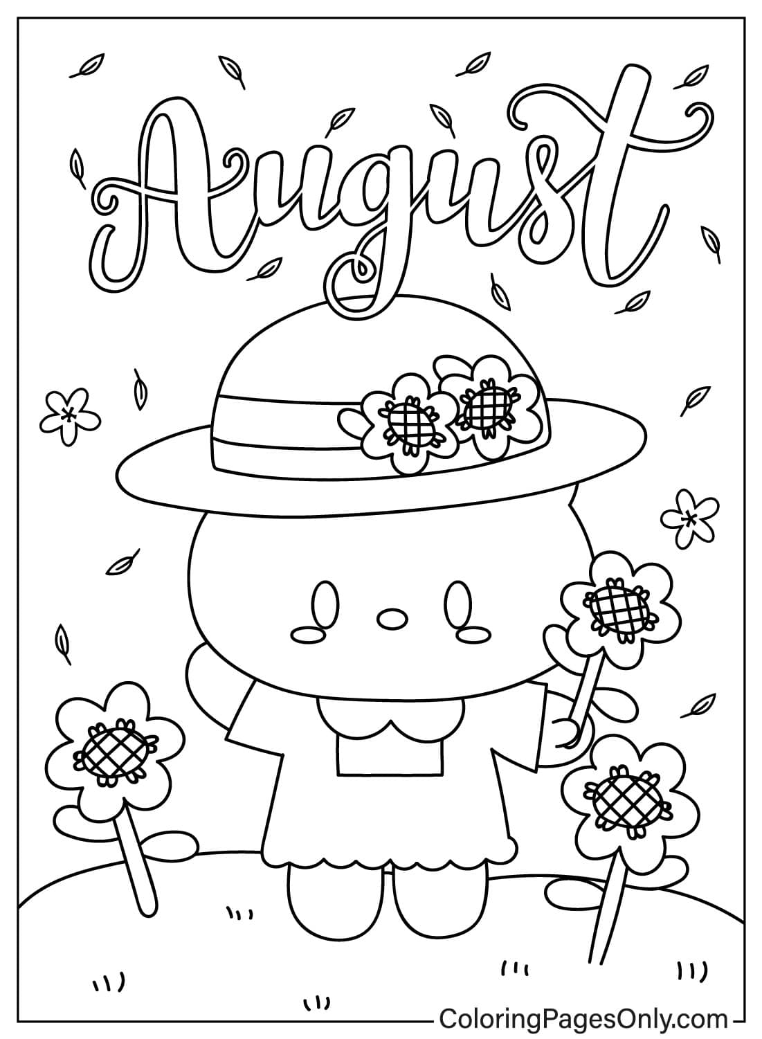 Lindos Conejos Y Flores De Agosto Dibujos Para Colorear Imprimir Gratis