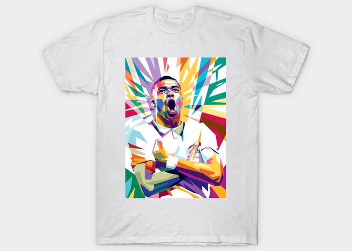 Designing a Cheering T-Shirt with Kylian Mbappe coloring pages