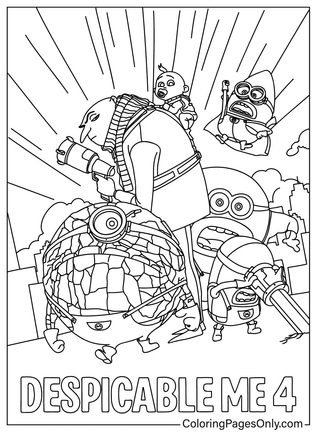 Despicable Me 4 Poster Free Printable Coloring Pages