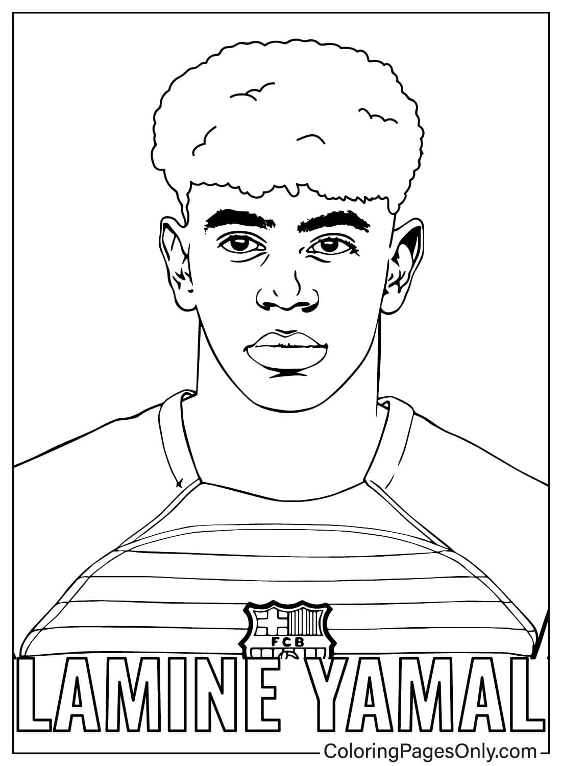 Soccer Player Lamine Yamal Coloring Page