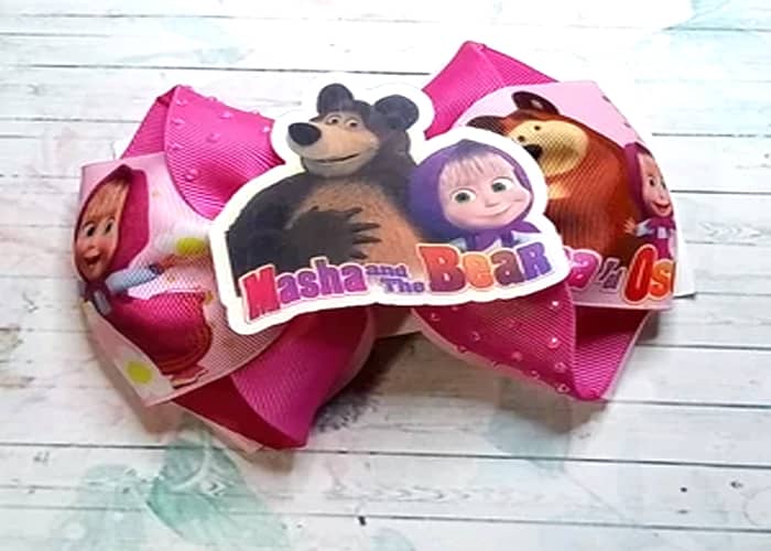 Making Hair Clips with masha and the bear coloring pages 