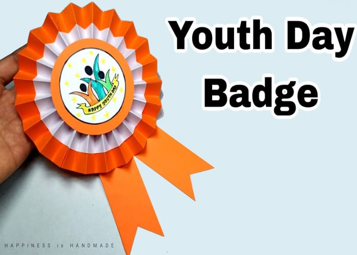 Making Paper Badges with international youth day coloring pages